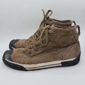 PF Flyers Grounder Shoes Brown Canvas High Top Sneakers Mens 10.5 Womens 12